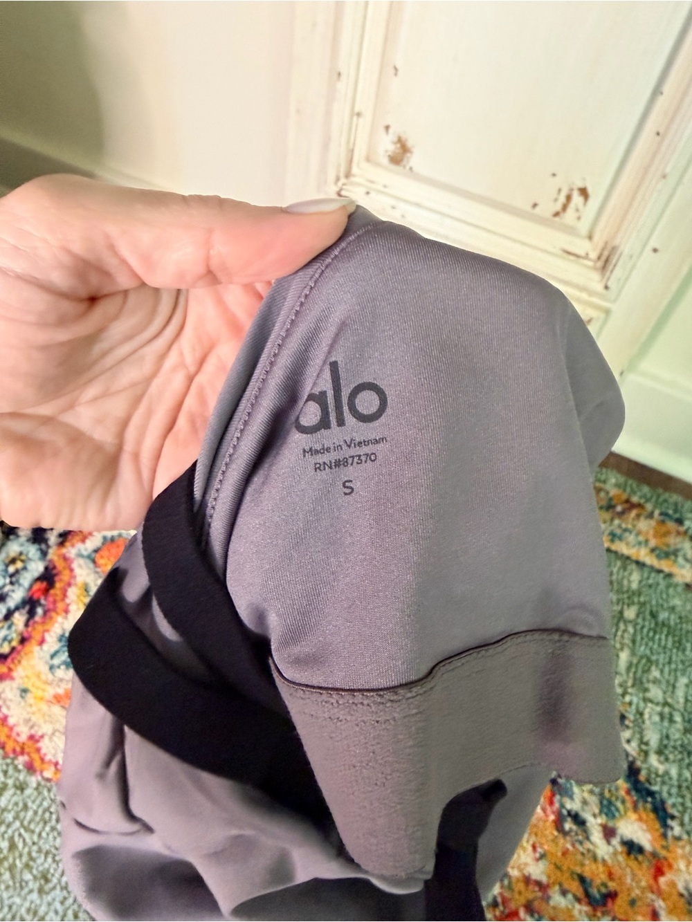 ALO Yoga Asymmetrical Purple/Gray Tank with Black Strap Size Small - Picture 5 of 5